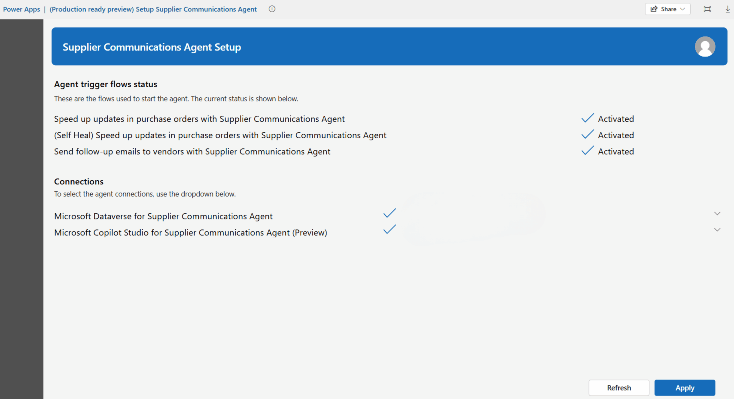 Supplier Communication Agent Setup